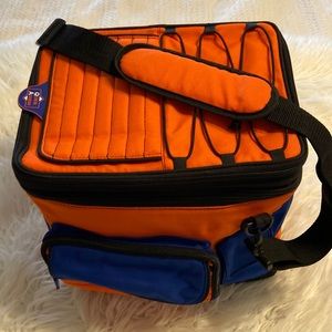 THERMOS Lunch Bag pretty big orange and Blue color BNWOT long 13” wide 12”